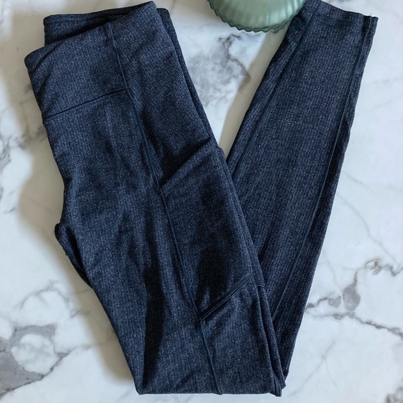 Lululemon Fast and Free Herringbone Grey Leggings - Picture 3 of 5